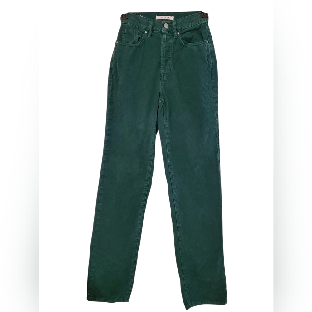 PacSun Green Corduroy Dad Jeans High Rise Button Fly Size: 22 - Picture 2 of 11